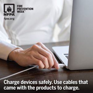 Use the charger that comes with the device or one the manufacturer approves. Charge on hard, non-flammable surfaces and unplug when fully charged.  Avoid charging overnight or unattended.
